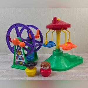 Vintage Fisher-Price Little People Airplane And Ferris Wheel Ride